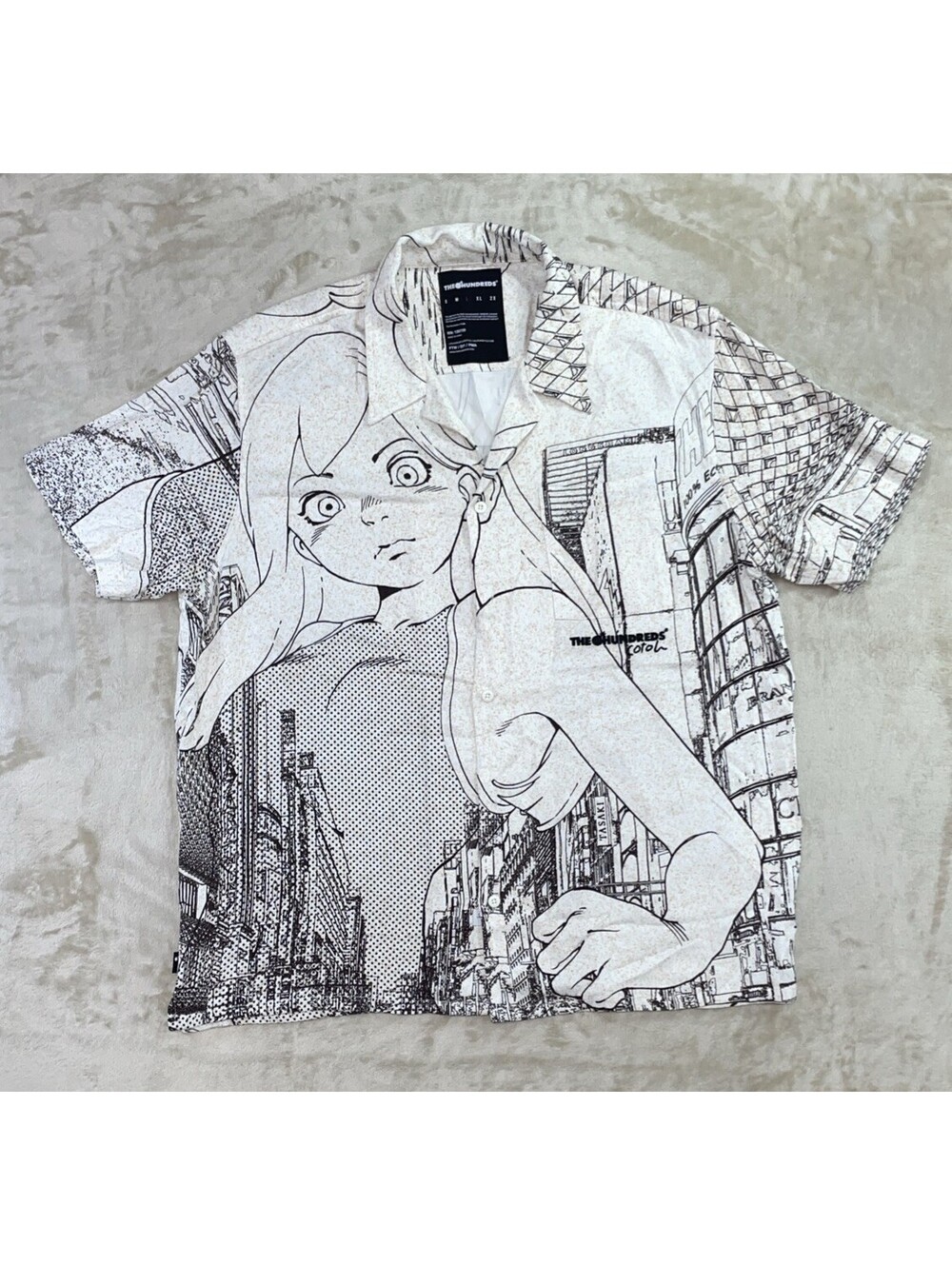 The Hundreds by COTOH TSUMI Japanese Manga Anime Button Up Shirt Mens L - NEW!
